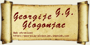 Georgije Glogonjac vizit kartica